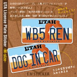 画像1: オリジナルステッカー ユタナンバープレート（M）【オリジナル文字入れ無料】