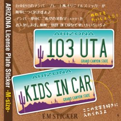 画像1: オリジナルステッカー アリゾナナンバープレート（M）【オリジナル文字入れ無料】