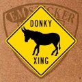 ハワイアンステッカー道路標識型“DONKY XING”