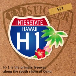 画像1: ハワイアンハイウェイ標識  HAWAII INTERSTATE HIGHWAY ステッカー