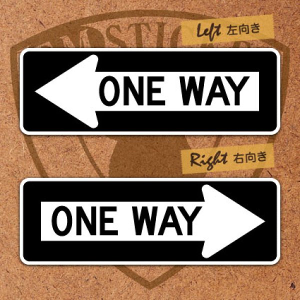 画像1: アメリカンステッカー道路標識型“ONE WAY”S (1)