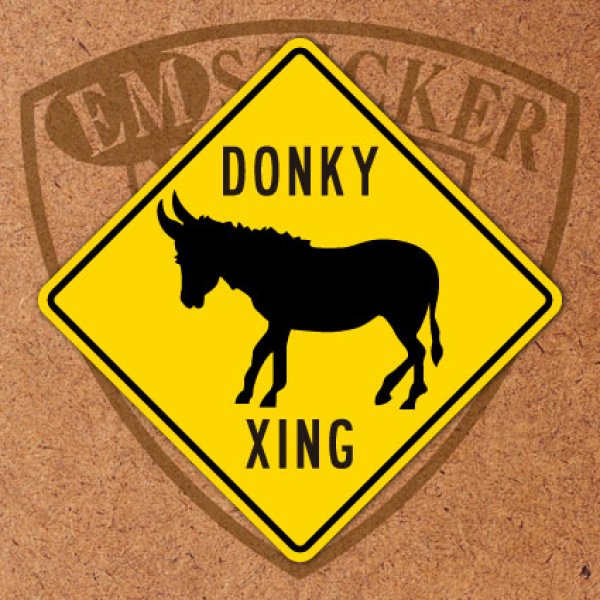 画像1: ハワイアンステッカー道路標識型“DONKY XING” (1)